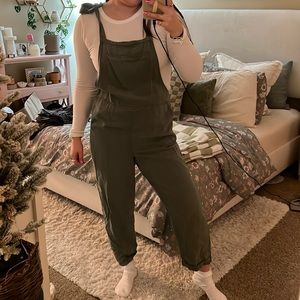 Aerie olive green overalls